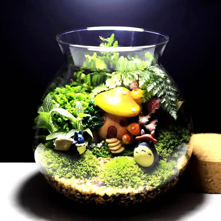 Зеленая искусственная камни покрытые мхом 1 шт. украшение для домашнего сада