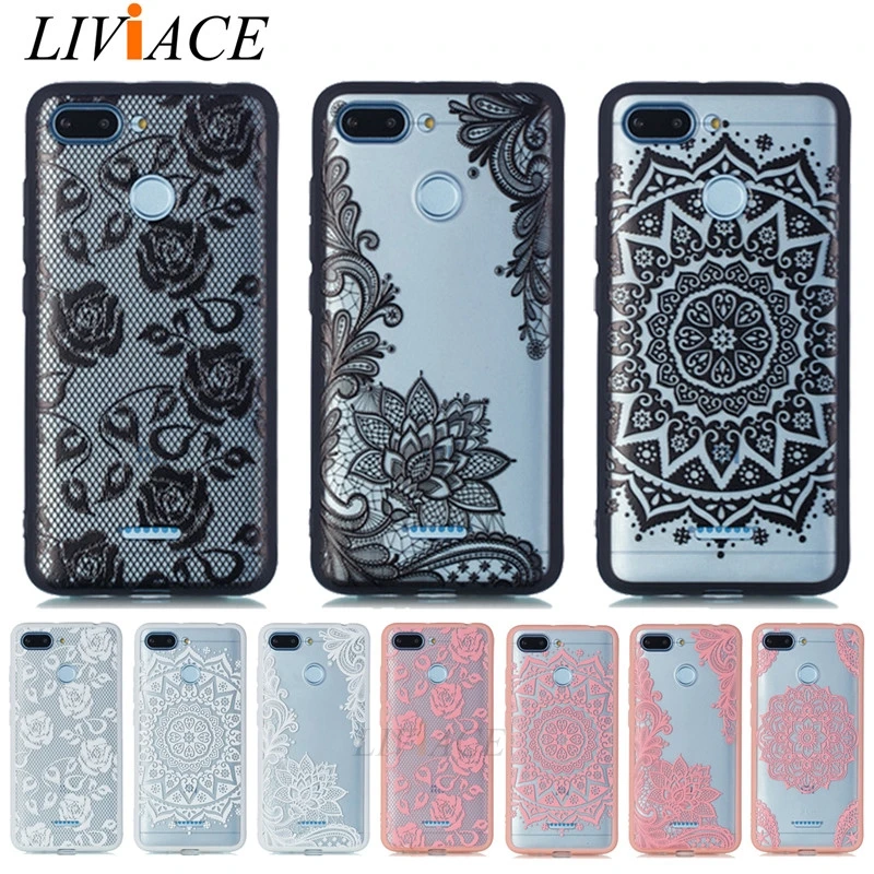 case for xiaomi redmi 6 6A girl 3D lace flower tpu silicone back cover redmi6 redmi6A xiomi |
