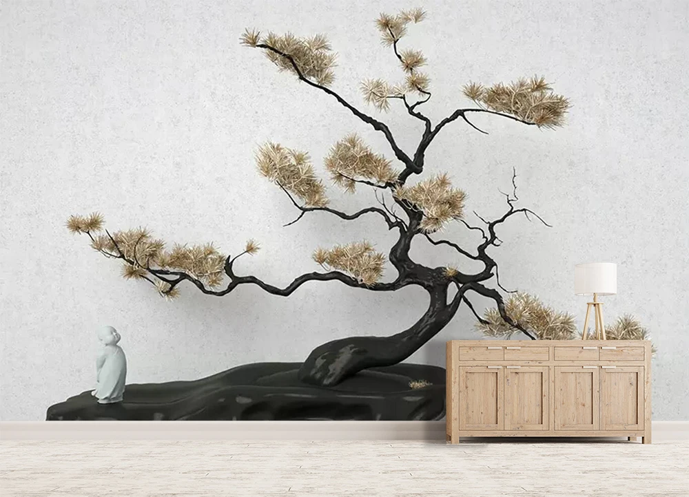 

[Self-Adhesive] 3D Little Monk Tree 4 Wall Paper mural Wall Print Decal Wall Murals