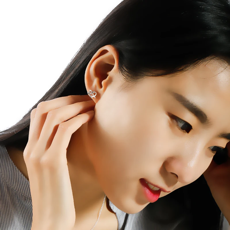 Sa silverage реальные 925 пробы Серебряные ювелирные изделия Стад Шарм Сердце Любовь