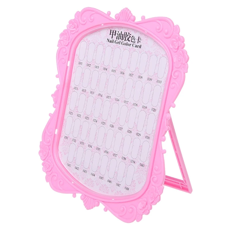 Double-sided 48 Color Cards Nail Art Tips Chart Display Rack Polish Palette Stand Showing DIY 4 colors rack practice card board |