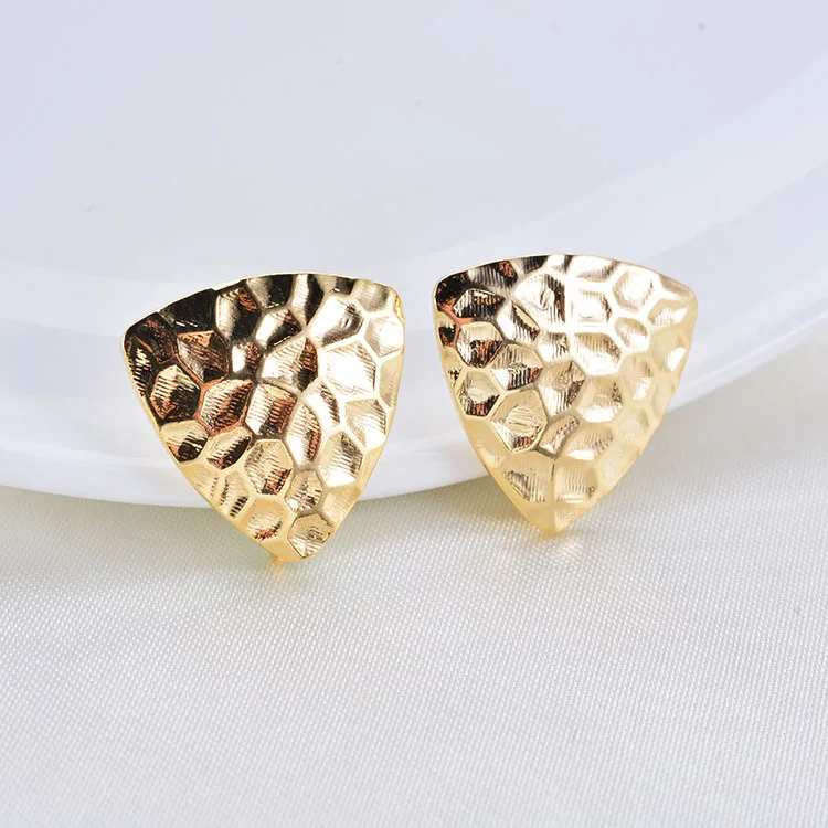 10 pieces 17* 17 mm 24 K Gold Plated Brass Champagne color Medium Hole Beads Jewelry Accessories Earring Hooks