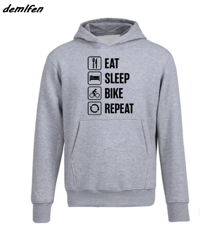 Велосипедный свитшот с надписью Eat Sleep забавный велосипедный подарок худи