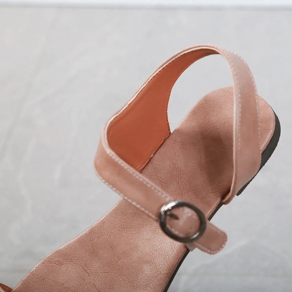 SAGACE/летние босоножки женская однотонная обувь в римском стиле на плоской подошве