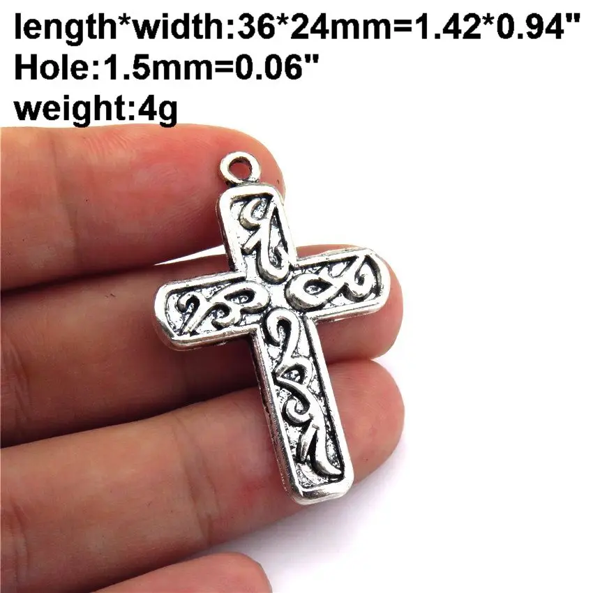 No35-2pcs 21714 Винтажный серебряный крест, крылья Иисуса, подвески, Подвески для изготовления ювелирных изделий, ручная работа, подвески, сделай сам, ожерелье, No25-48 - Окраска металла: No35-2pcs