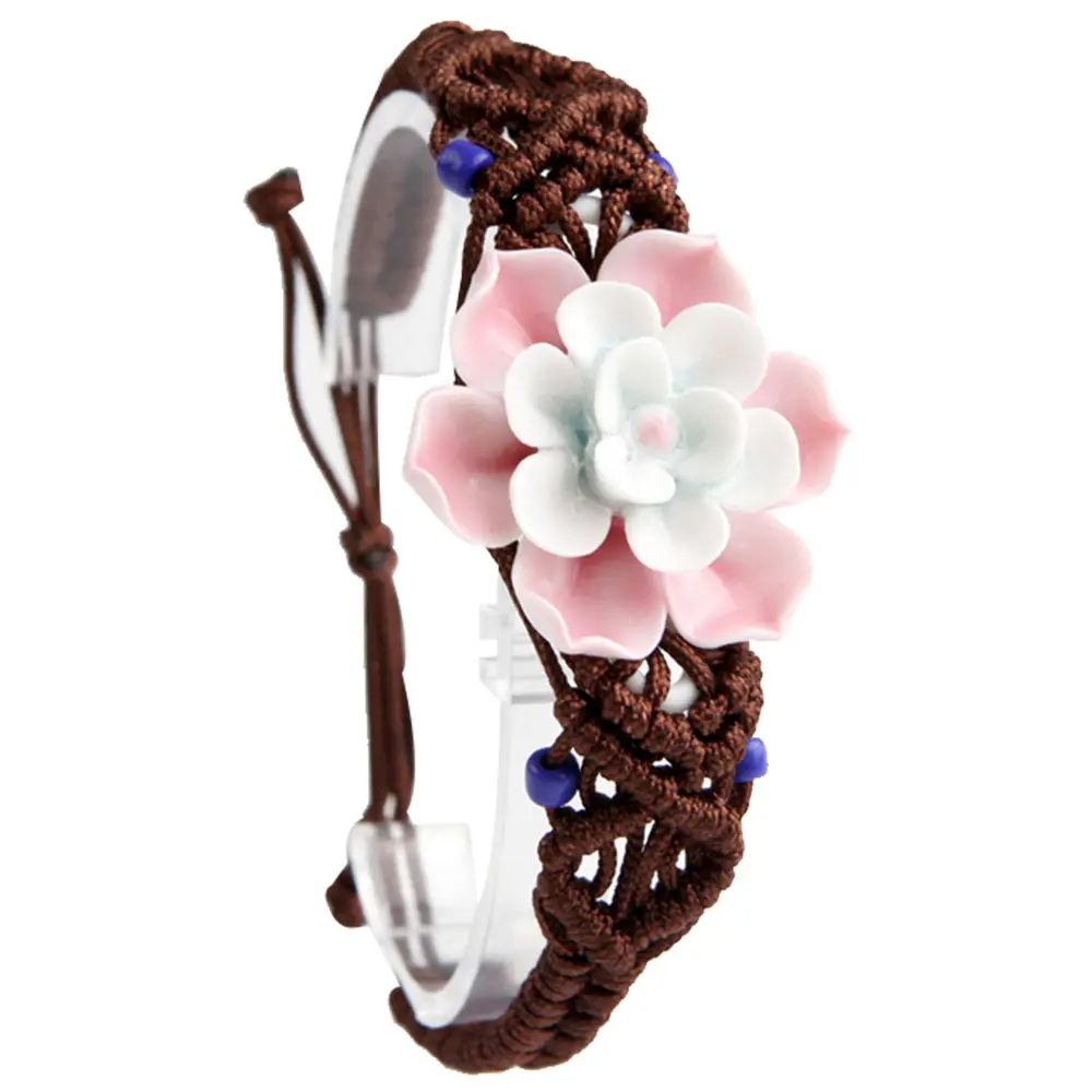 Handmade Ceramic Bracelets Ethnic Style Jewelry Chinese Flower Bracelet Suitable As A Gift | Украшения и аксессуары