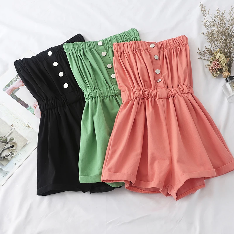 2019 новый летний комбинезон женский тонкий короткий шорты пляж кэжуал спортивная