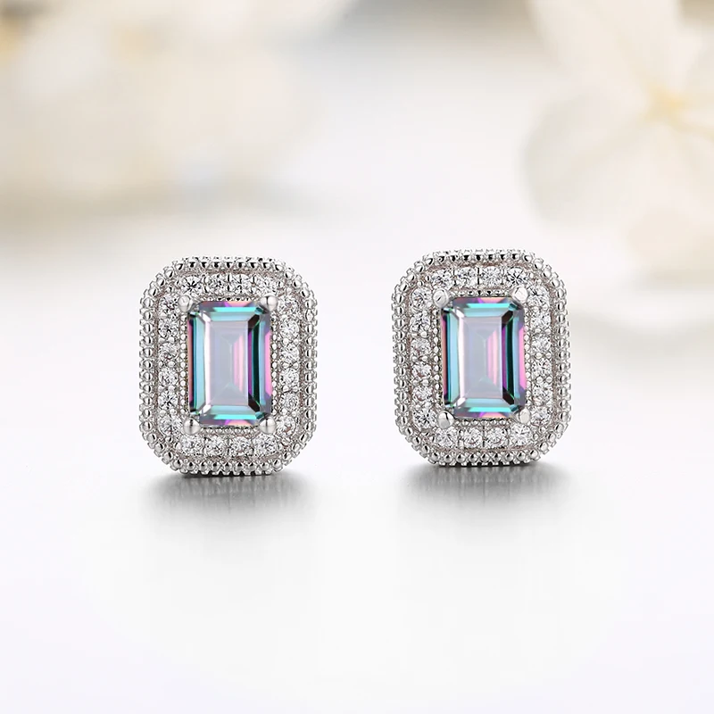 SEVENA Vintage Earrings For Women Geometric AAA Cubic Zircon Colorful Stone Fashion Jewelry Accessories Silver 2019 | Украшения и