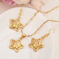 gold jewelry constellations earrings pendant necklaces for women girls charms diy twelve horoscope star sign jewelry sets bijoux