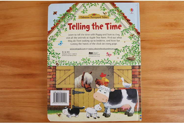 Usborne рассказать время на 3D изображение английские детские флип книги серии