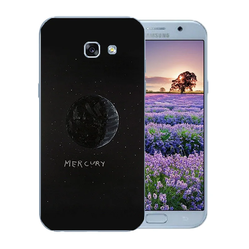 5.2 inch For Samsung Galaxy A5 2017 Cases Silicone Soft TPU (2017) A520F Back Cover Space Moon Pattern Matte Funda |