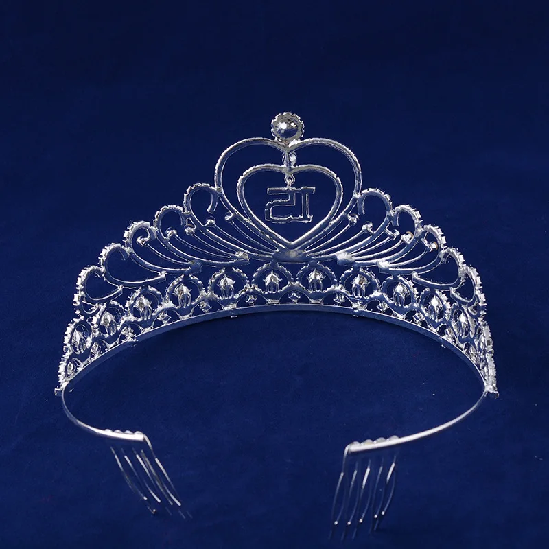 Quinceanera 15 Fifthteen день рождения Rhiestone тиара Корона с расчески для волос | Украшения и