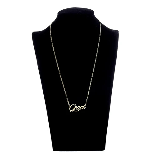 Dainty Grace Name Necklace for Women Kids Script Pendant Gold Stainless Steel Popular Nameplate Letter Jewelry Gift NL2422 | Украшения и