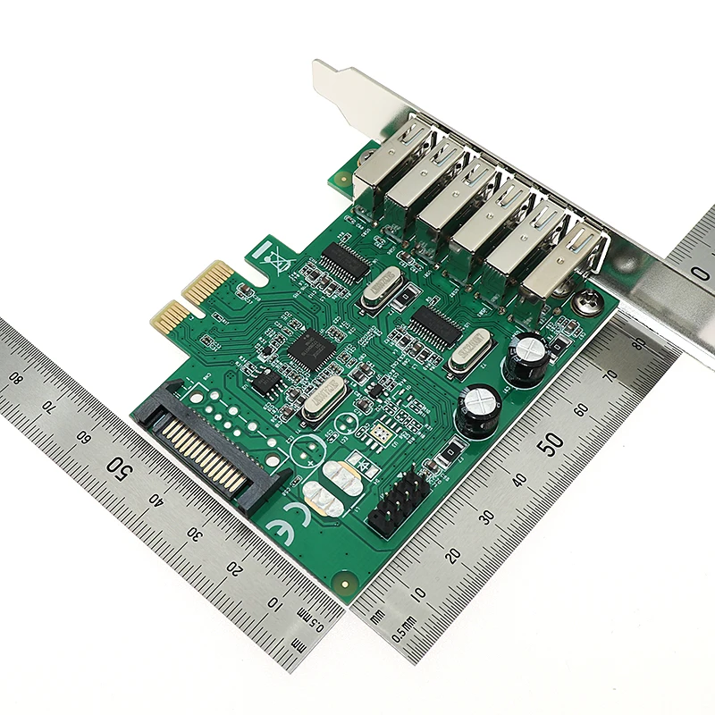 PCI Express до 6 USB 2 0 удлинитель карту со встроенным 9pin extender адаптер Renesas чип|Платы