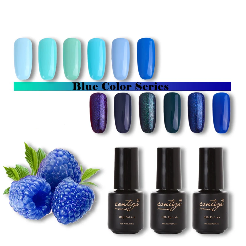 Contigo Nails Art полуперманентный Гель-лак для ногтей УФ замачиваемый гель для ногтей цветной набор Горячая Распродажа Bluesky маникюрный лак гибридный