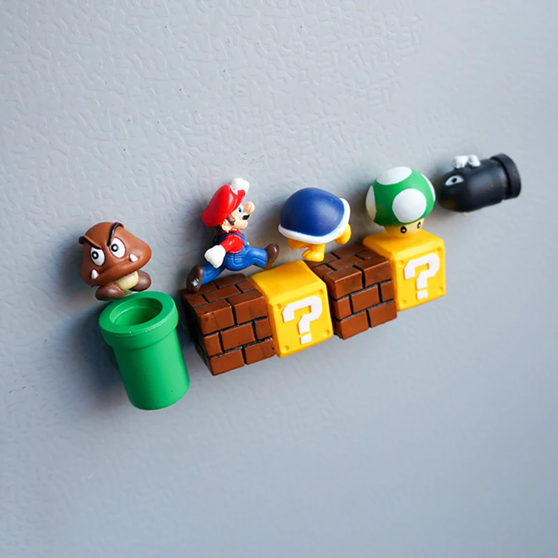 10 шт. 3D Super Mario Bros. Магниты на холодильник стикер сообщений смешные девочки мальчики для малышей детей студентов игрушки подарок на день рождения