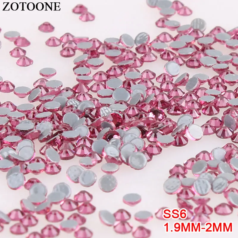 209 ZOTOONE SS6 стеклянные стразы кристалл AB исправление наклейки со стразами для ногтей одежда швейная Аппликация DIY 2 мм термоклей D - Цвет: 209
