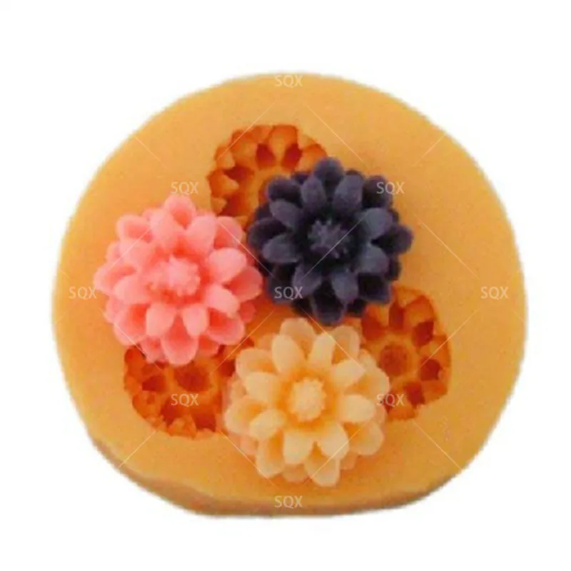 Мини Хризантема формы Fondant (сахарная) торта Формы для выпечки Моул силикона
