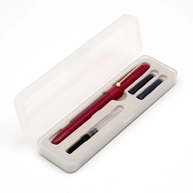 Red Andstal Kaco Retro 0,38 мм перьевая ручка с колпачком авторучка с чернильным картриджем подарочный набор плавное письмо для применения студентами ручки для письма - Color: Red