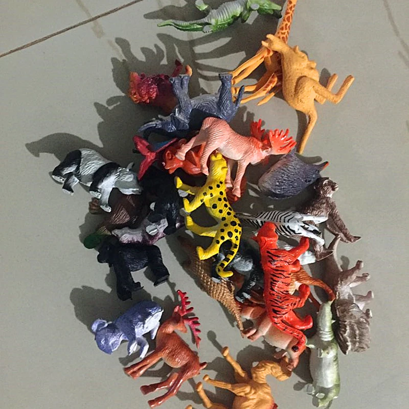 

53pcs/set Mini Animal World Zoo Model Figure Action Toy Set Cartoon Simulation Animal Lovely Plastics Collection Toy For Kids