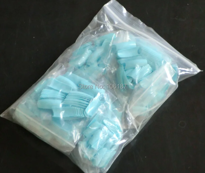 Голубое небо цвет поддельные ногти 1000 шт накладные Советы УФ акриловые советы