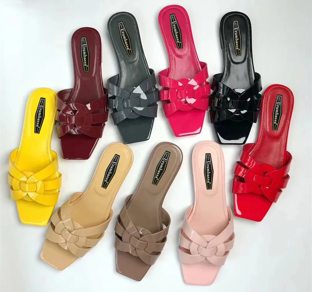 Женские шлепанцы из натуральной кожи модные высокого качества сандалии на