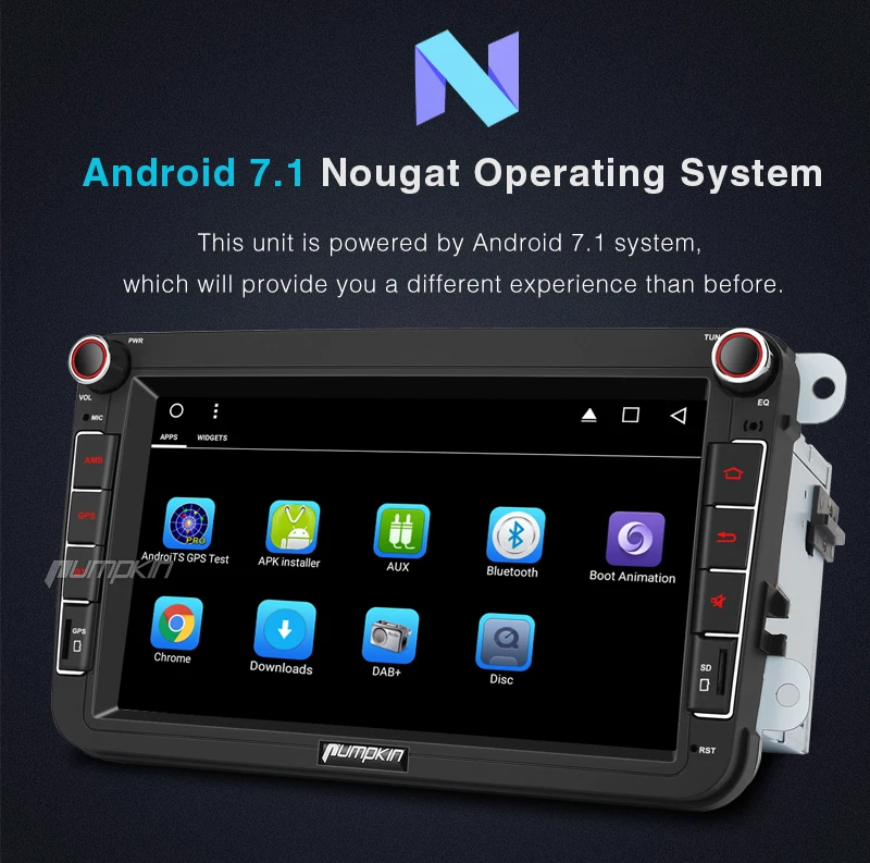 Тыква 2 Din 8 &quotQcta core Android 7 1 Автомобильный мультимедийный плеер без DVD GPS навигация