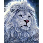 Алмазная 5D Вышивка сделай сам, полноразмерная картина из белого льва, мозаика, картина из страз, украшение для дома