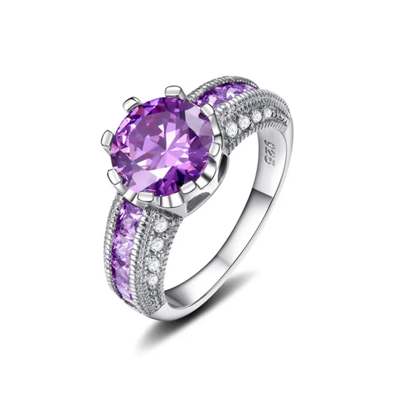 Роскошный дизайн серебряные Свадебные/обручальные кольца с фианитом ААА модные