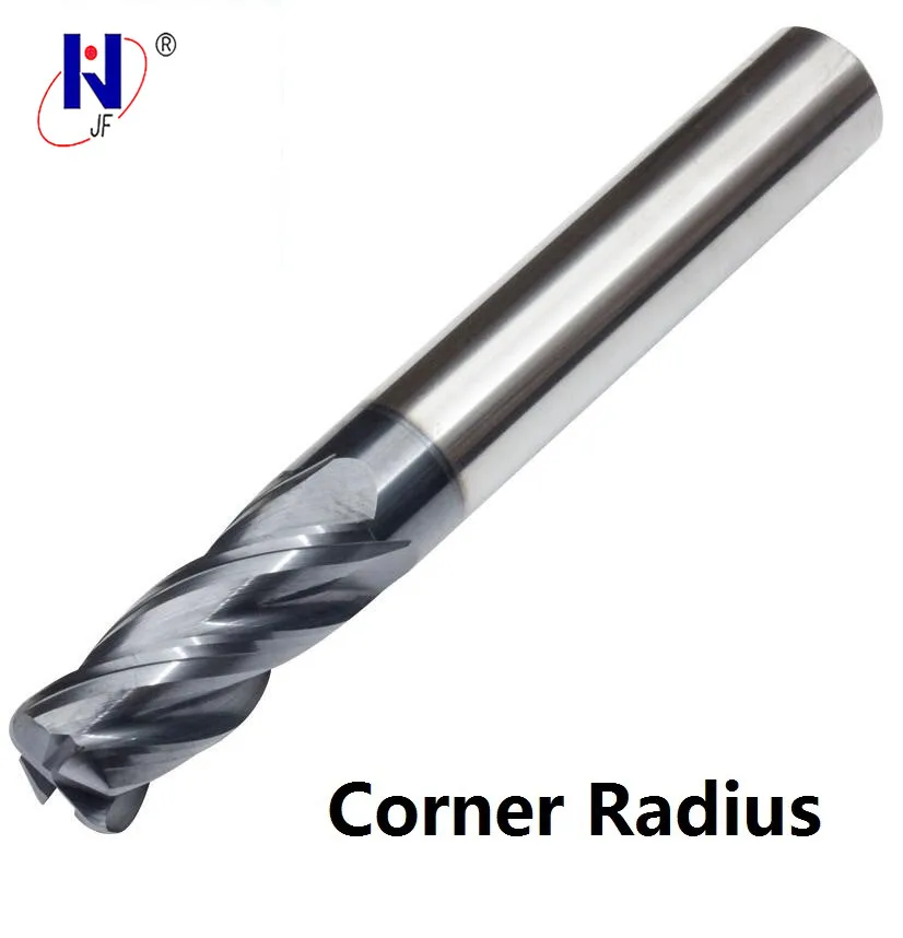JF 4R1*15 * D4 75 4F Твердосплавные 4 флейты Угловой радиус концевые фрезы HRC70 PT с
