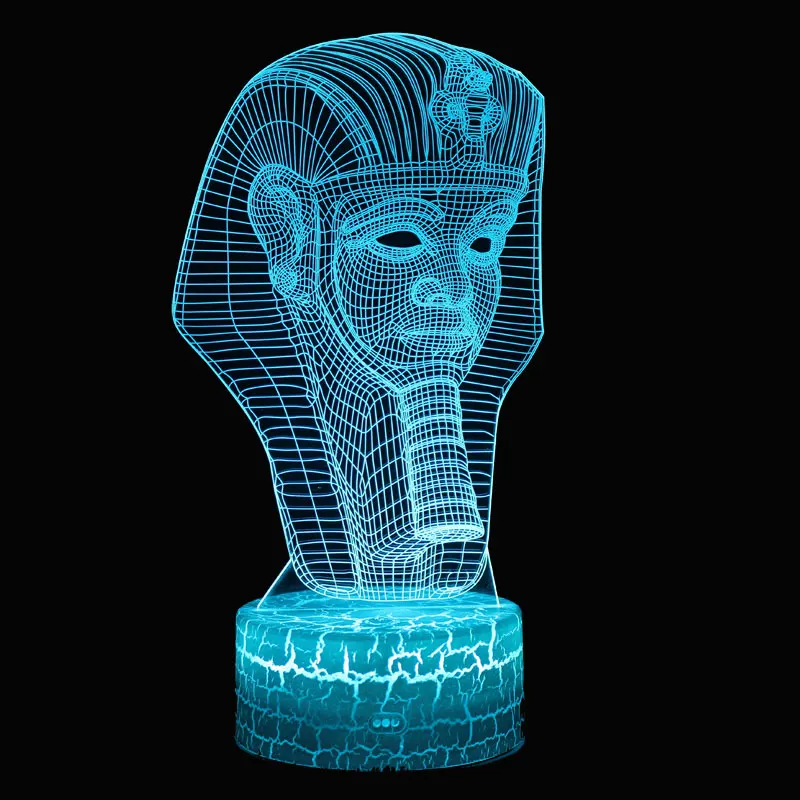 Тема Фараона 3D светодиодный лампа светодиодный ночник 7 цветов изменить сенсорный Настроение лампы Рождественский подарок Dropshippping