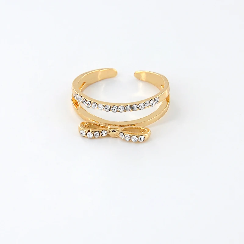 Женские Стразы бант костяшки пальцев средней длины открытые кольца разнослойное