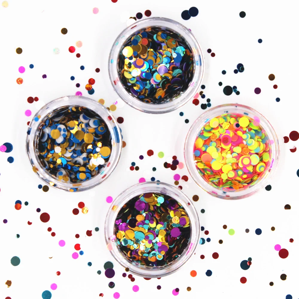 1 коробка Сделай Сам темно синие белые золотые круглые Блестки пластины для