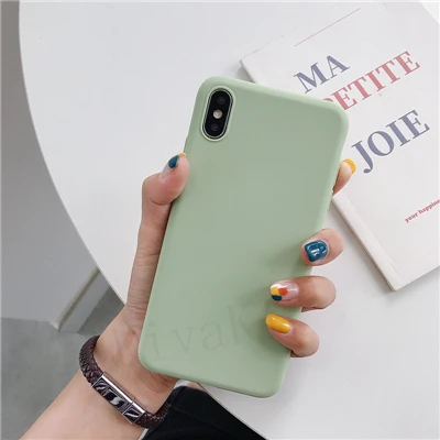 Армейский зеленый Однотонный силиконовый чехол s для iphone XR X XS Max 11 Pro 6 6S 7 8 Plus 5 5S SE чехол карамельный цвет мягкий простой чехол для телефона - Цвет: Армейский зеленый