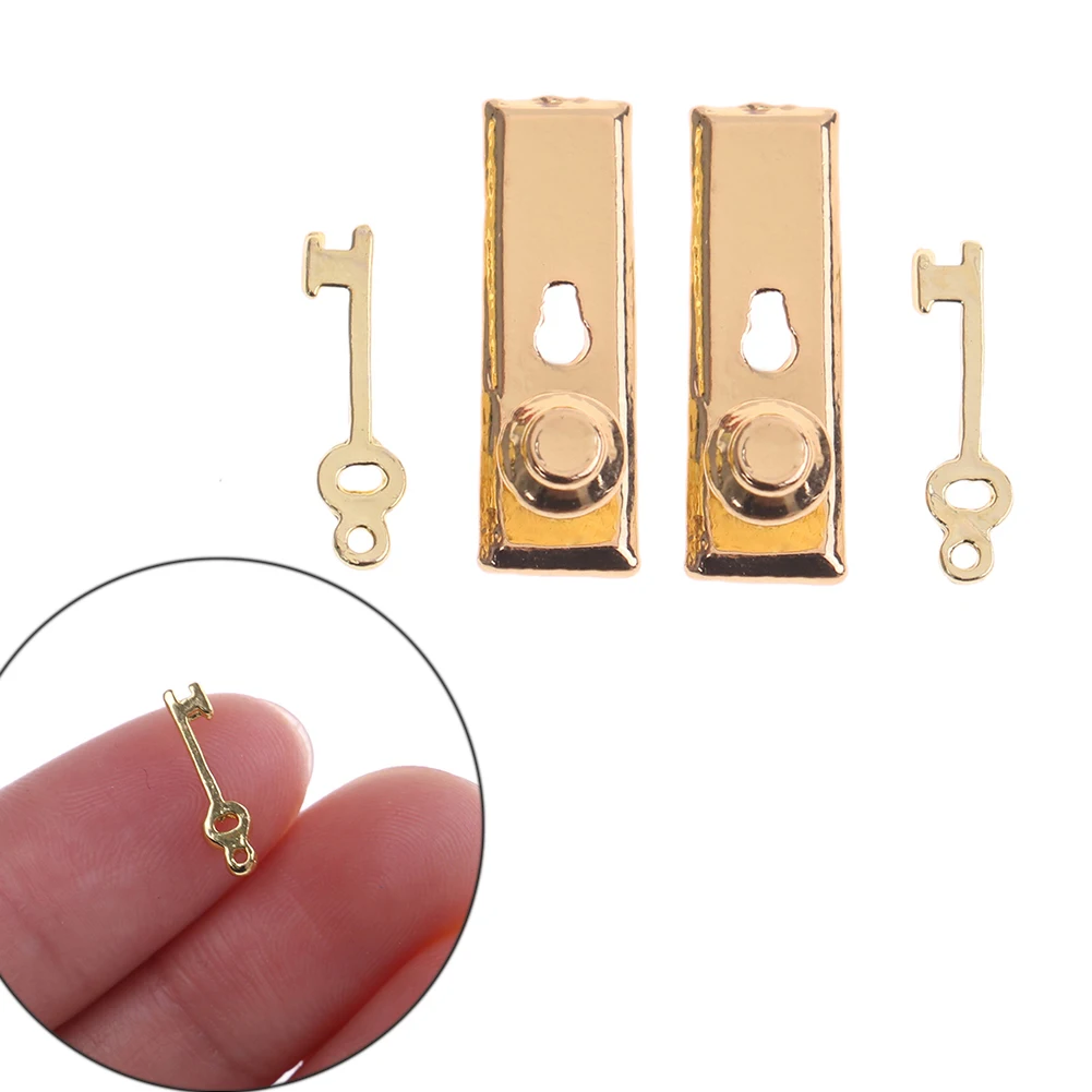 2 набора 1/12 масштаб винтажный кукольный домик Миниатюрный дверной замок и