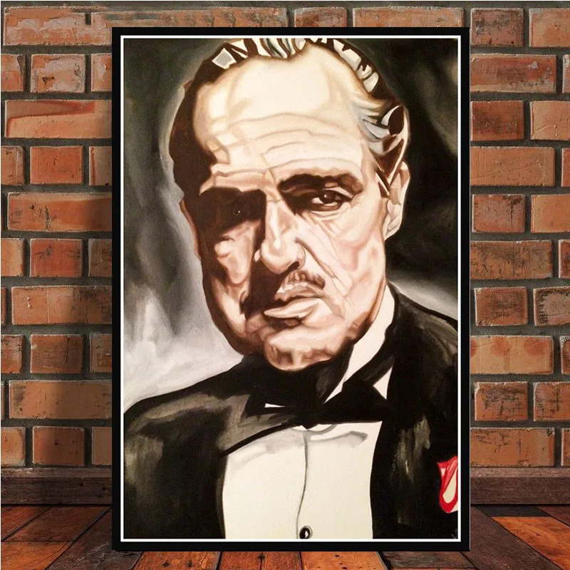 0016 The Godfather Movie Marlon Brando Al Pacino плакат настенный художественный Рисунок плакаты и принты холст живопись для комнаты домашний декор - Цвет: 0016