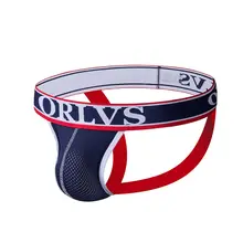 Мужские трусы джоки ORLVS Черные стринги бандаж на пенис