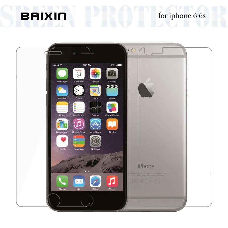 Baixin передняя + задняя Премиум Закаленное стекло для iPhone 6 6s 9H против царапин