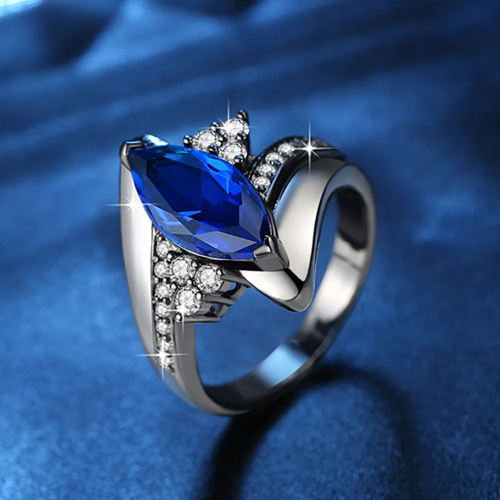 Черные циркониевые кольца для женщин мужские черные позолоченные модные