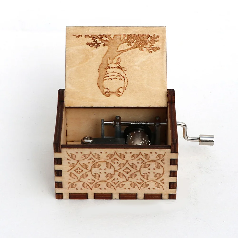 Antique carved hand-cranked music box Cute ToToro Theme music box exquisite little gifts Girl birthday present Christmas gifts