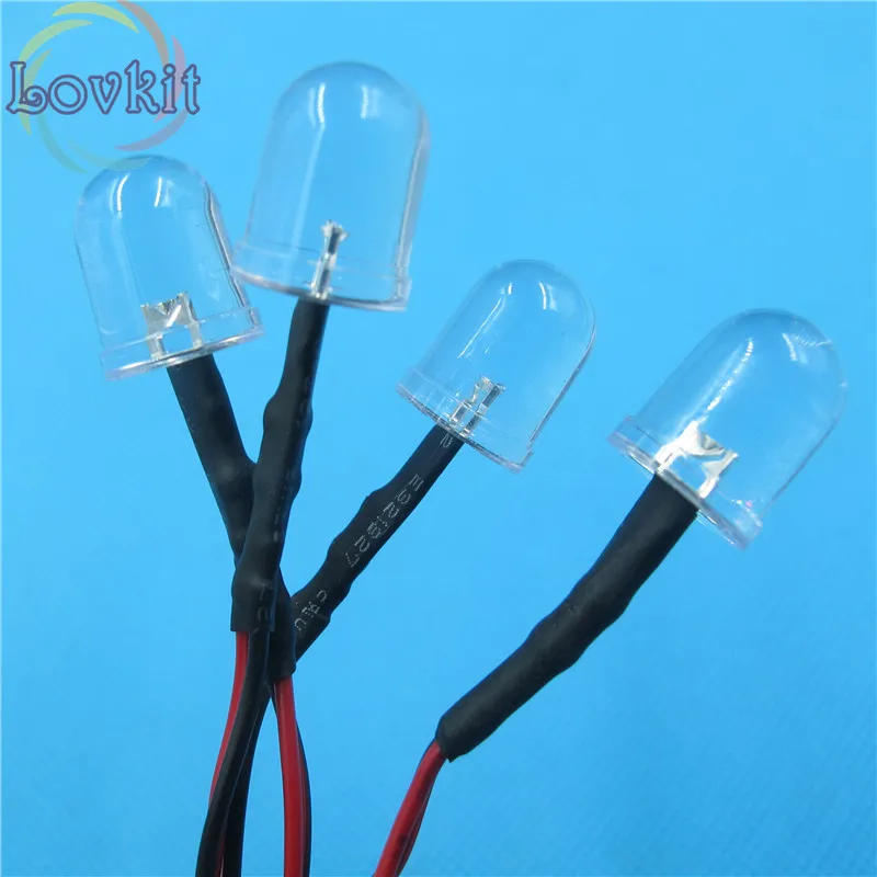 20 шт. 10 мм Предварительно проводной резистор круглый верх теплые белые