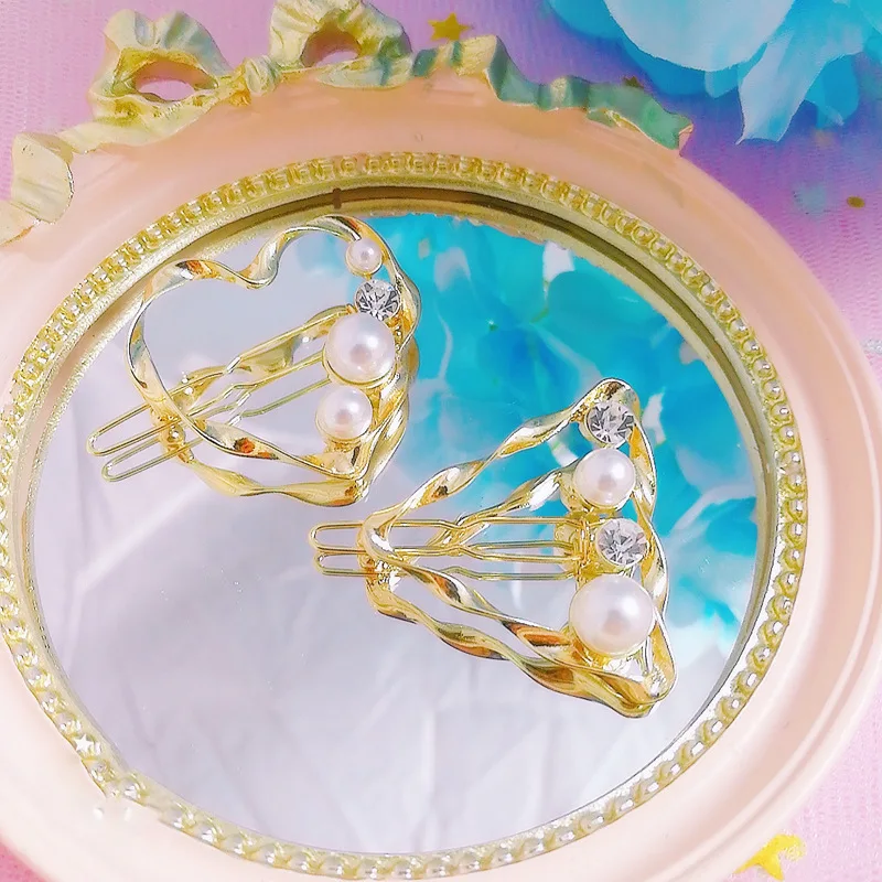 Стразы аксессуары для волос милые персиковые сердца любовь заколки