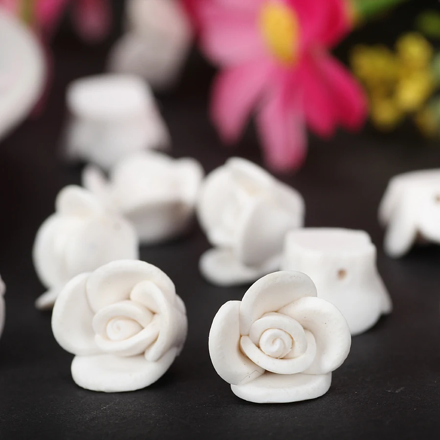 Полимерные бусины ручной работы 25 шт./лот 12 мм белые из глины для рукоделия