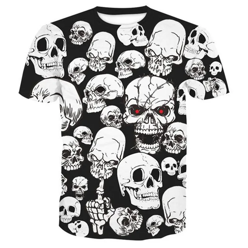 SOSHIRL 3D футболка с черепом Мужская коротким рукавом модная Harajuku летняя популярная