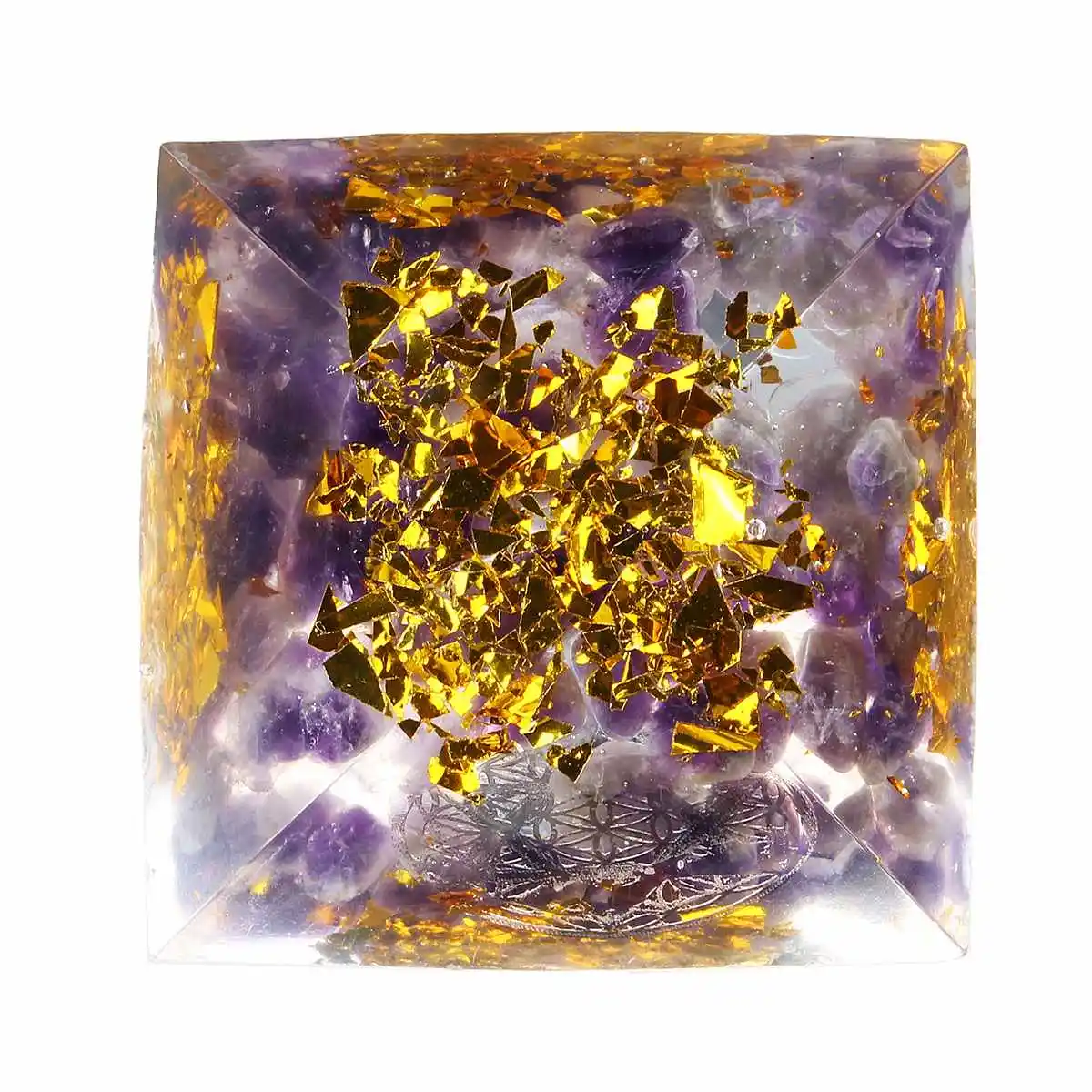 5,5-6,5 см Orgonite улучшение Фортуны помощь бизнес башня натуральный кристалл энергия Orgone Пирамида процесс украшения Смола счастливый подарок