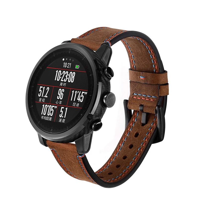 22 мм ремешок для часов Samsung Gear S3 винтажный из натуральной кожи Huami Amazfit 1 2 Huawei Watch pro