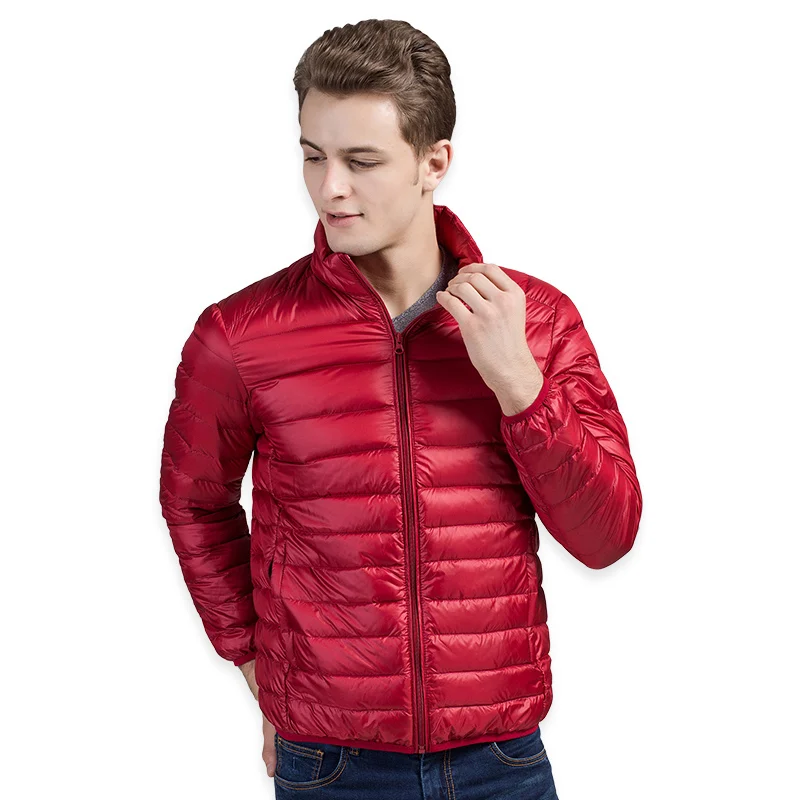 Red AIRGRACIAS, мужской пуховик, легкий, 95%, белый, утиный пух, куртка, зимняя, утолщенная, теплая, мужская, s, пуховик, парка, брендовая одежда, S-4XL - Цвет: Red