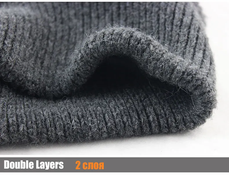 Шерстяные шапки вязаные мужские зимние шапки Skullies Bonnet Зимние головные уборы для мужчин и женщин Beanie Балаклава с шеи теплая маска для лица