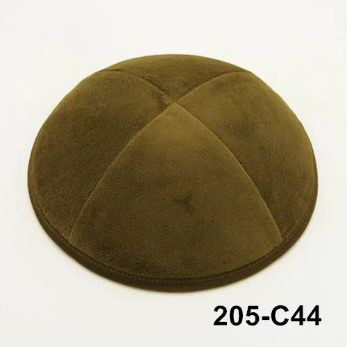 205c44 Kippot Kippa Kippah Kipa 19cmVelvet SkulliesJewishYarmulke Beanies шляпа-Кепка с черепом - Color: 205c44