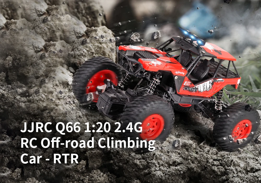 JJRC Q66 RC автомобили 1:20 2,4G RC внедорожный альпинистский автомобиль с внедорожными конструкционными моделями TPR шины 8 км/ч скорость гусеничный 4 WD автомобиль-RTR